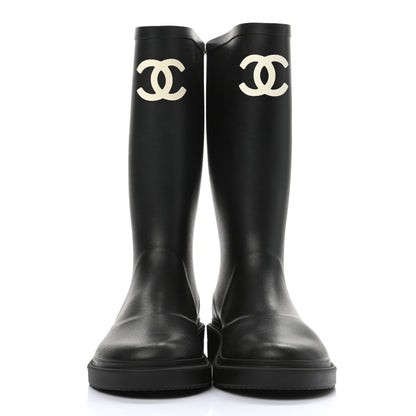 Chanel Caoutchouk CC High Boots 38 Black 2 of 8