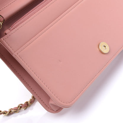 Chanel Caviar Quilted Boy Wallet On Chain WOC Light Pink 8 of 11