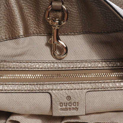 Gucci Metallic Pebbled Calfskin Medium Soho Chain Shoulder Bag Golden Beige 6 of 8