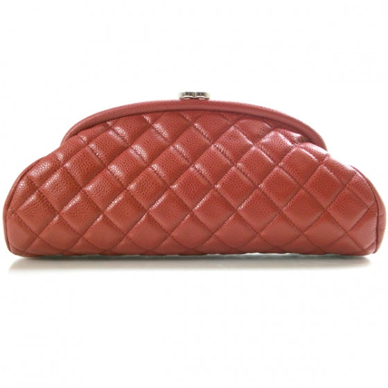 Caviar Quilted Timeless Clutch Red