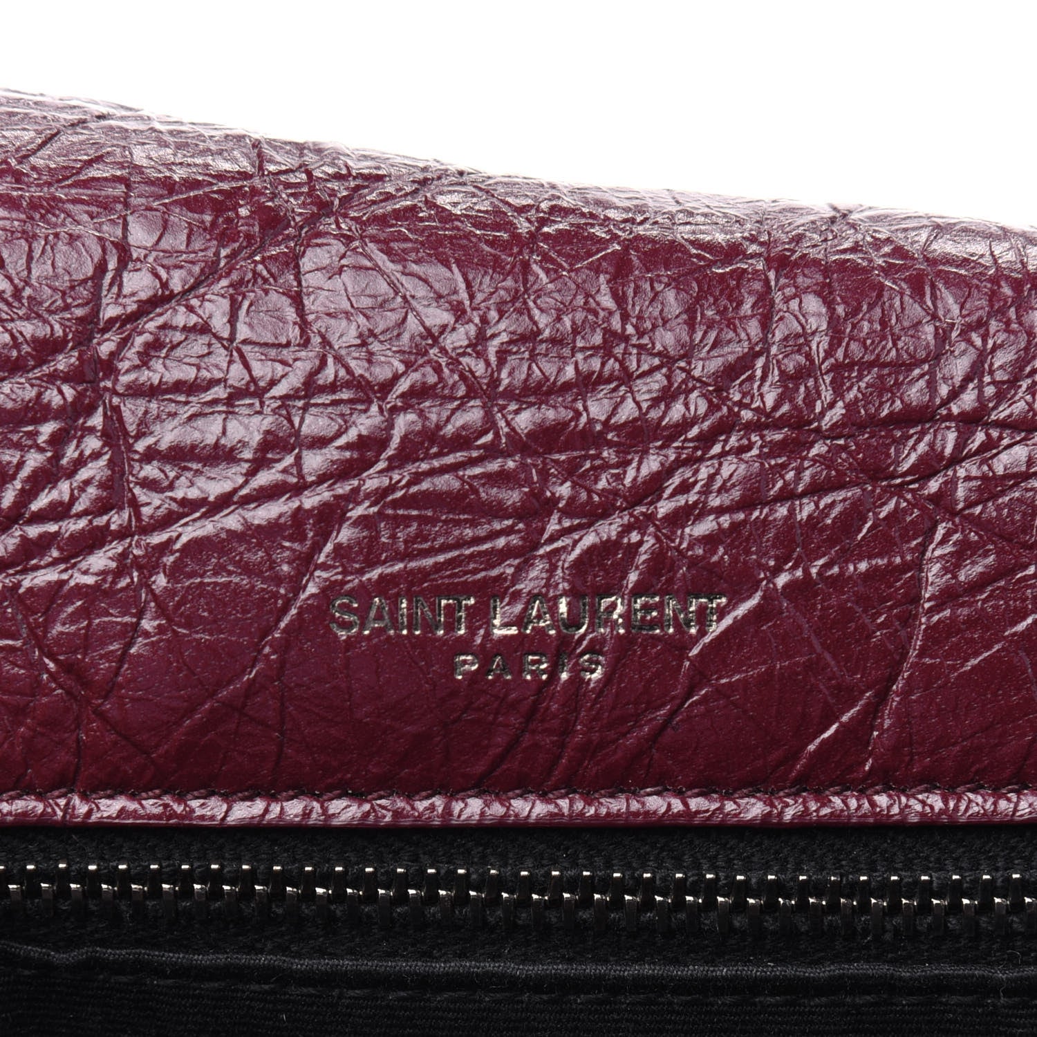 Saint Laurent Crinkled Calfskin Matelasse Monogram Medium Niki Chain Satchel Burgundy 5 of 17