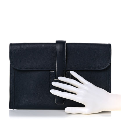 Hermes Epsom Jige PM Clutch Bleu Nuit 2 of 16