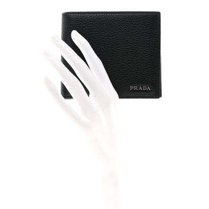 Prada Vitello Grain Bi-Fold Wallet Black 2 of 7