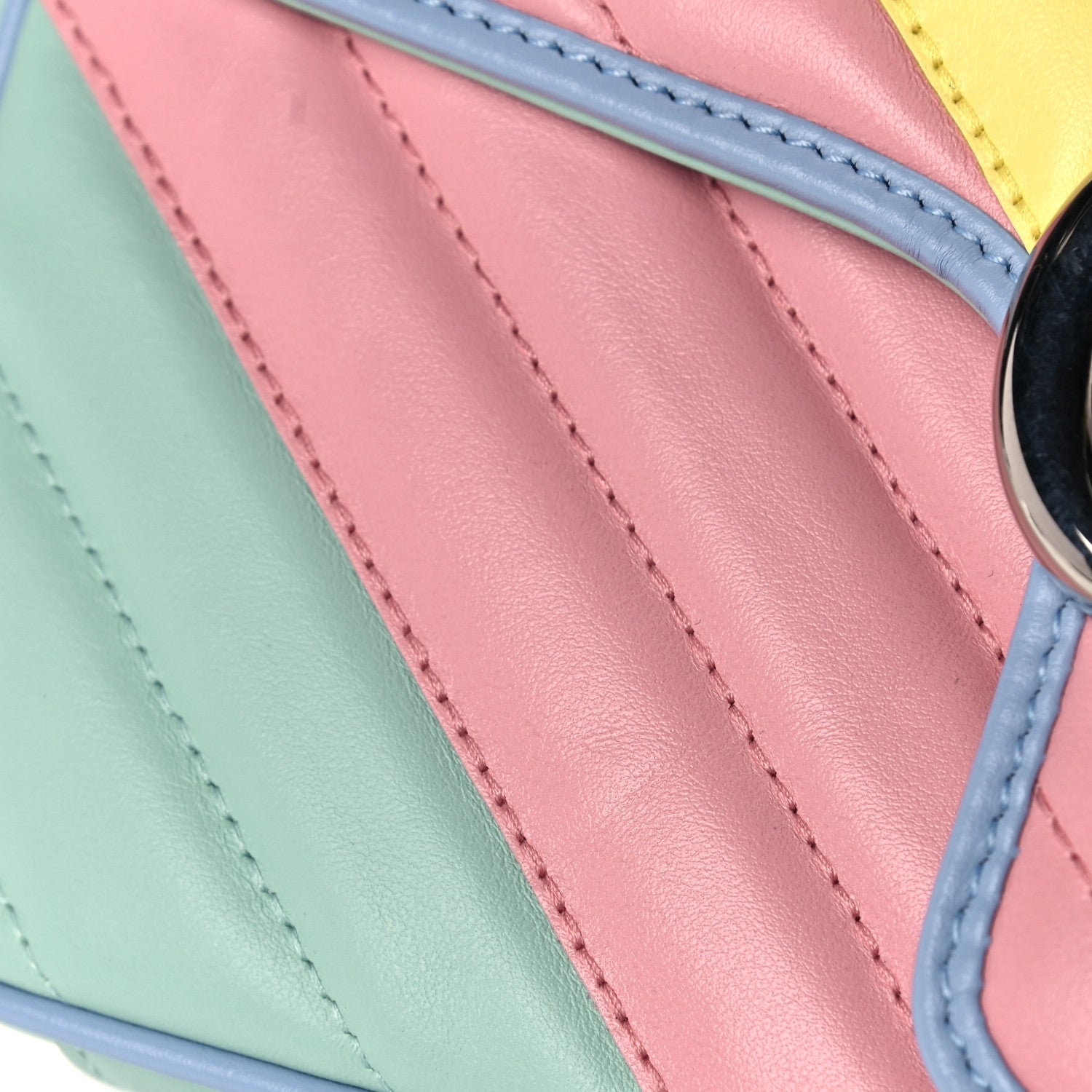 Gucci Calfskin Matelasse Diagonal Small GG Marmont Shoulder Bag Multicolor Pastel 11 of 13