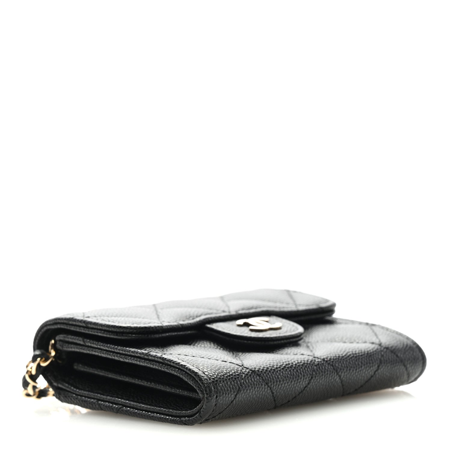 Chanel Caviar Quilted Flap Card Holder On Chain Black 4 of 10