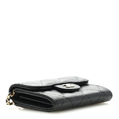 Chanel Caviar Quilted Flap Card Holder On Chain Black 4 of 10