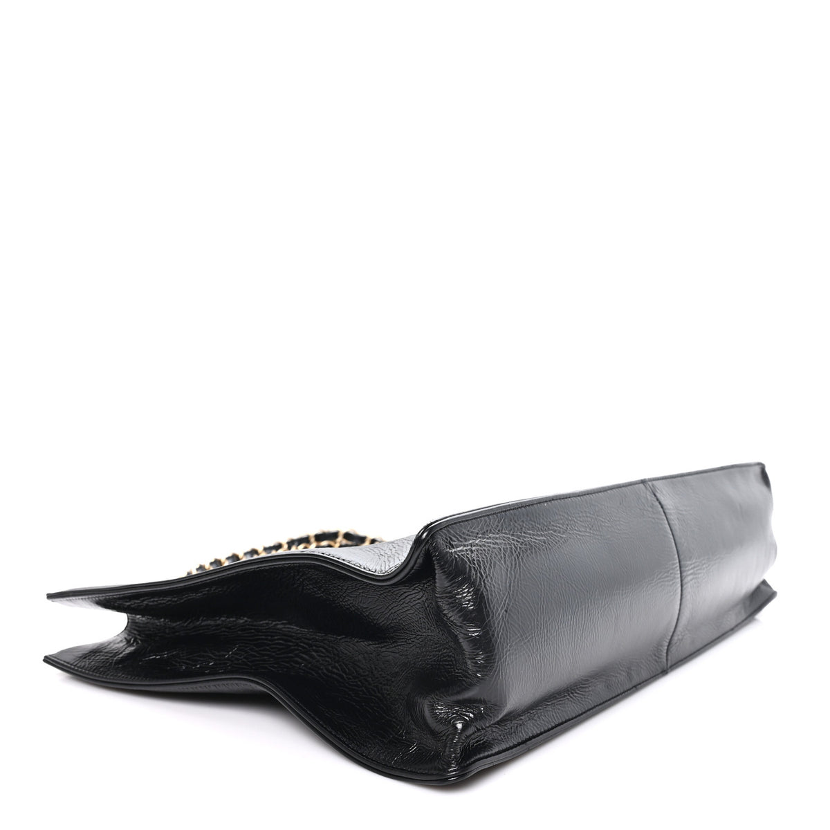 Glazed Aged Calfskin CC Tote Black