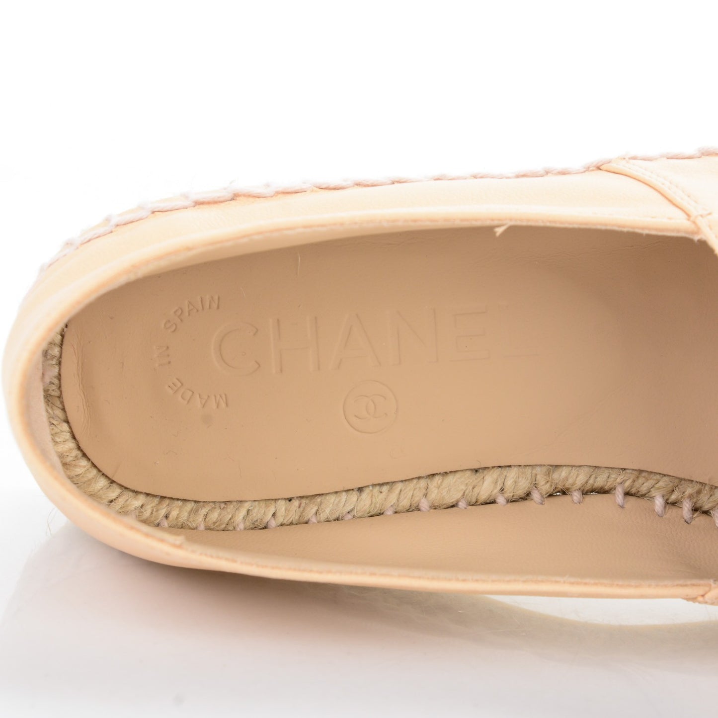 Lambskin CC Espadrilles 35 Beige Black