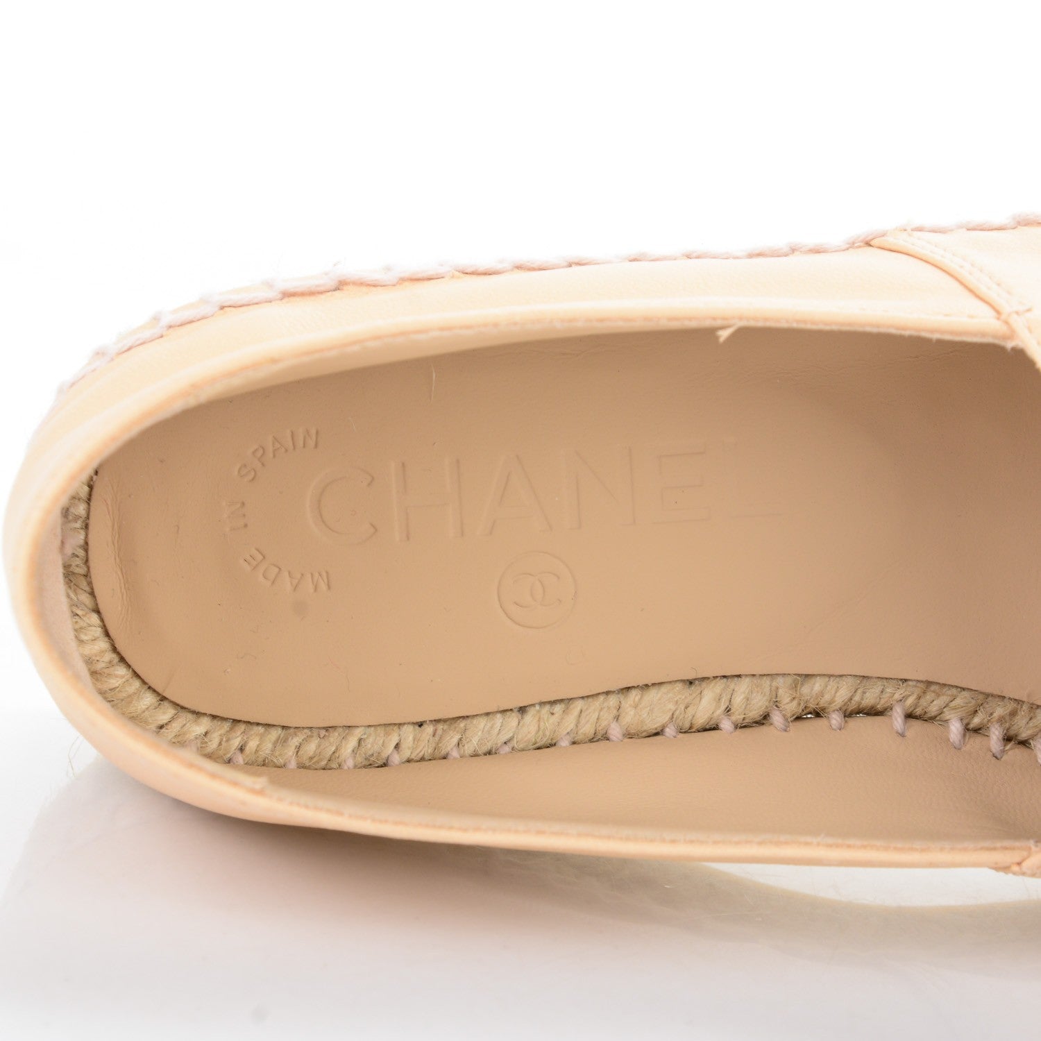 Chanel Lambskin CC Espadrilles 35 Beige Black 9 of 12