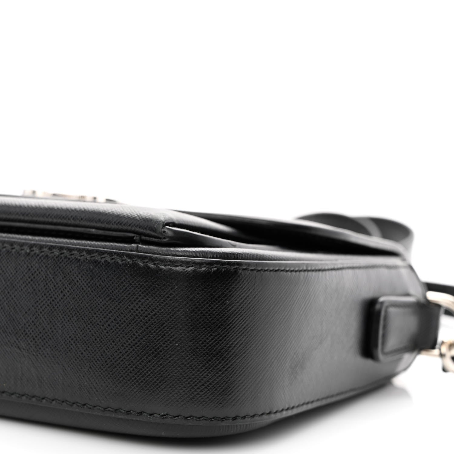 Salvatore Ferragamo Saffiano Sandrine Shoulder Bag Black 10 of 16