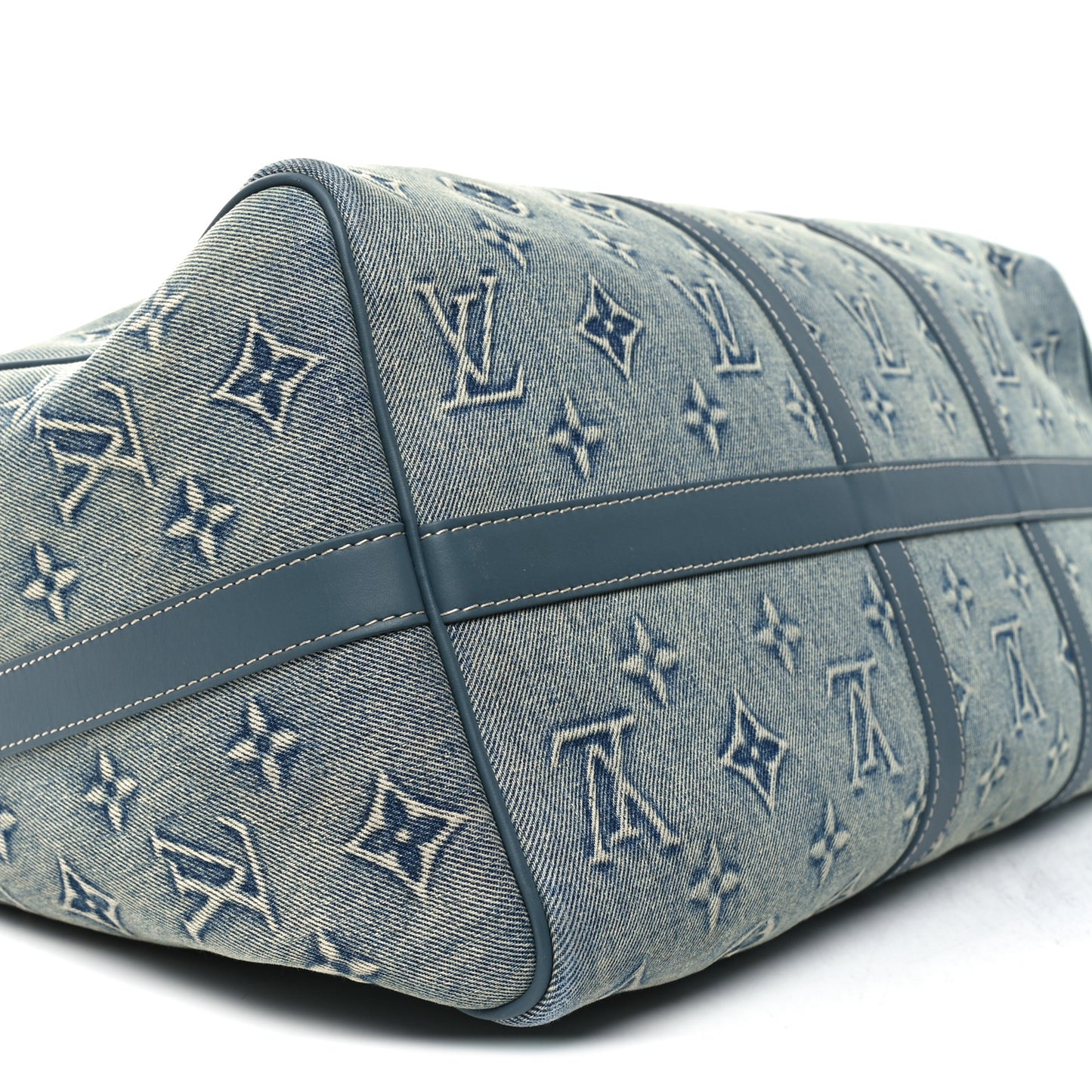Monogram Washed Denim Keepall Bandouliere 50 Blue