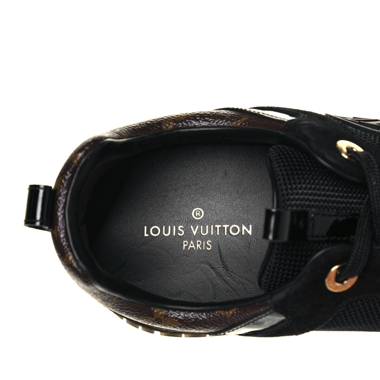 Suede Monogram Run Away Sneakers 40 Black