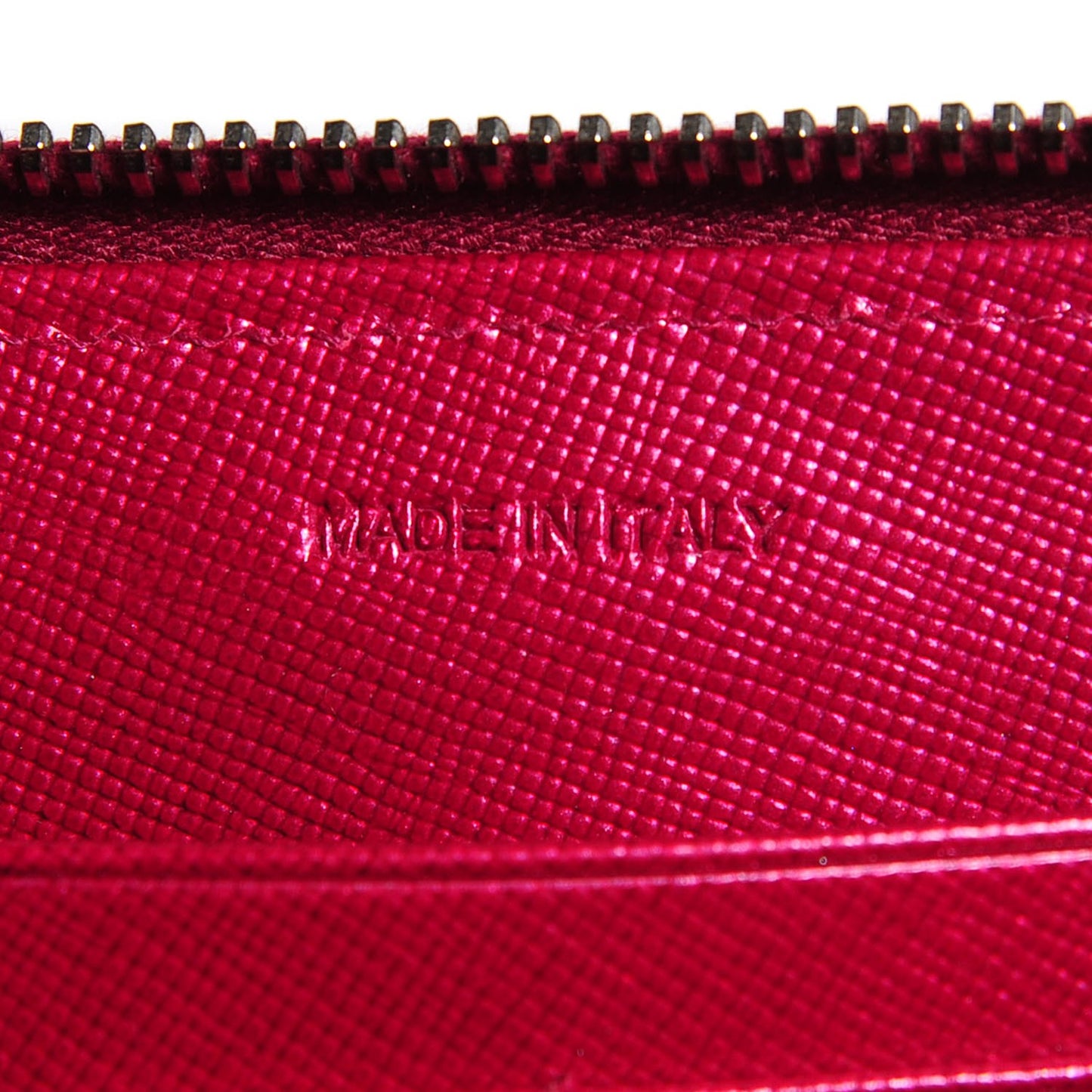 Metallic Saffiano Metal Zip Around Wallet Ametista