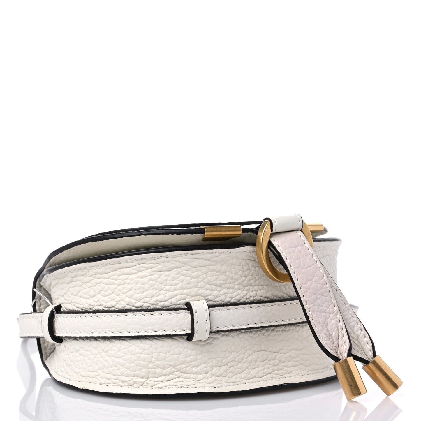 Calfskin Mini Marcie Round Crossbody Bag Abstract White