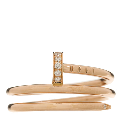 Cartier 18K Pink Gold Diamond Double Juste Un Clou Ring 53 6.25 1 of 7