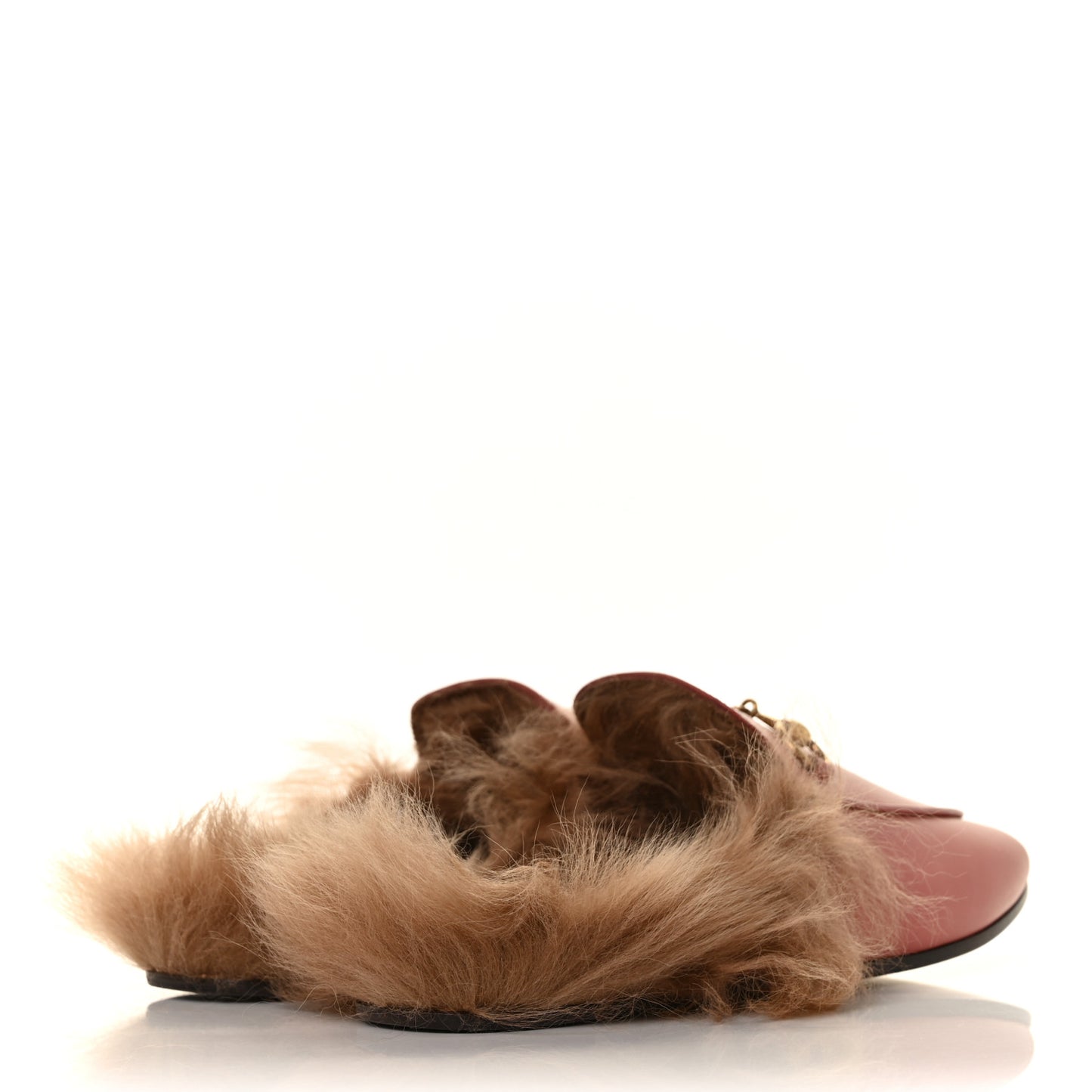 Calfskin Fur Womens Princetown Slippers 36 Lipstick Rose Natural
