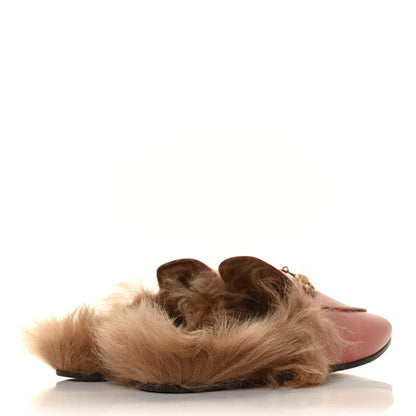 Gucci Calfskin Fur Womens Princetown Slippers 36 Lipstick Rose Natural 4 of 7