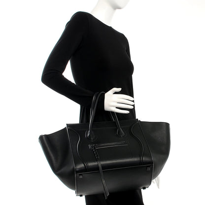 Celine Supple Calfskin Medium Phantom Luggage Black 2 of 8