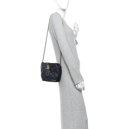 Chanel Iridescent Caviar Quilted My Perfect CC Bucket Drawstring Bag Blue 2 of 11