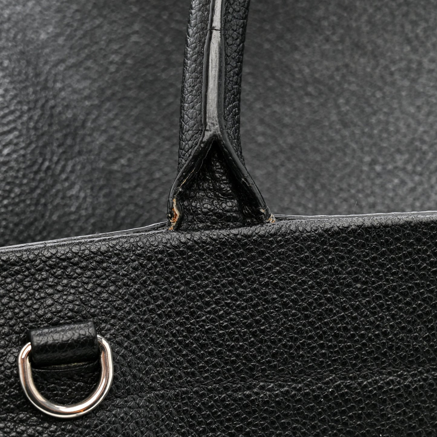 Grained Calfskin Medium Cabas Rive Gauche Black