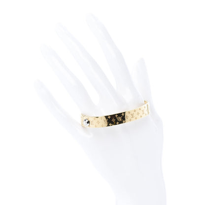 Louis Vuitton Brass Monogram Nanogram Cuff S Gold 2 of 7
