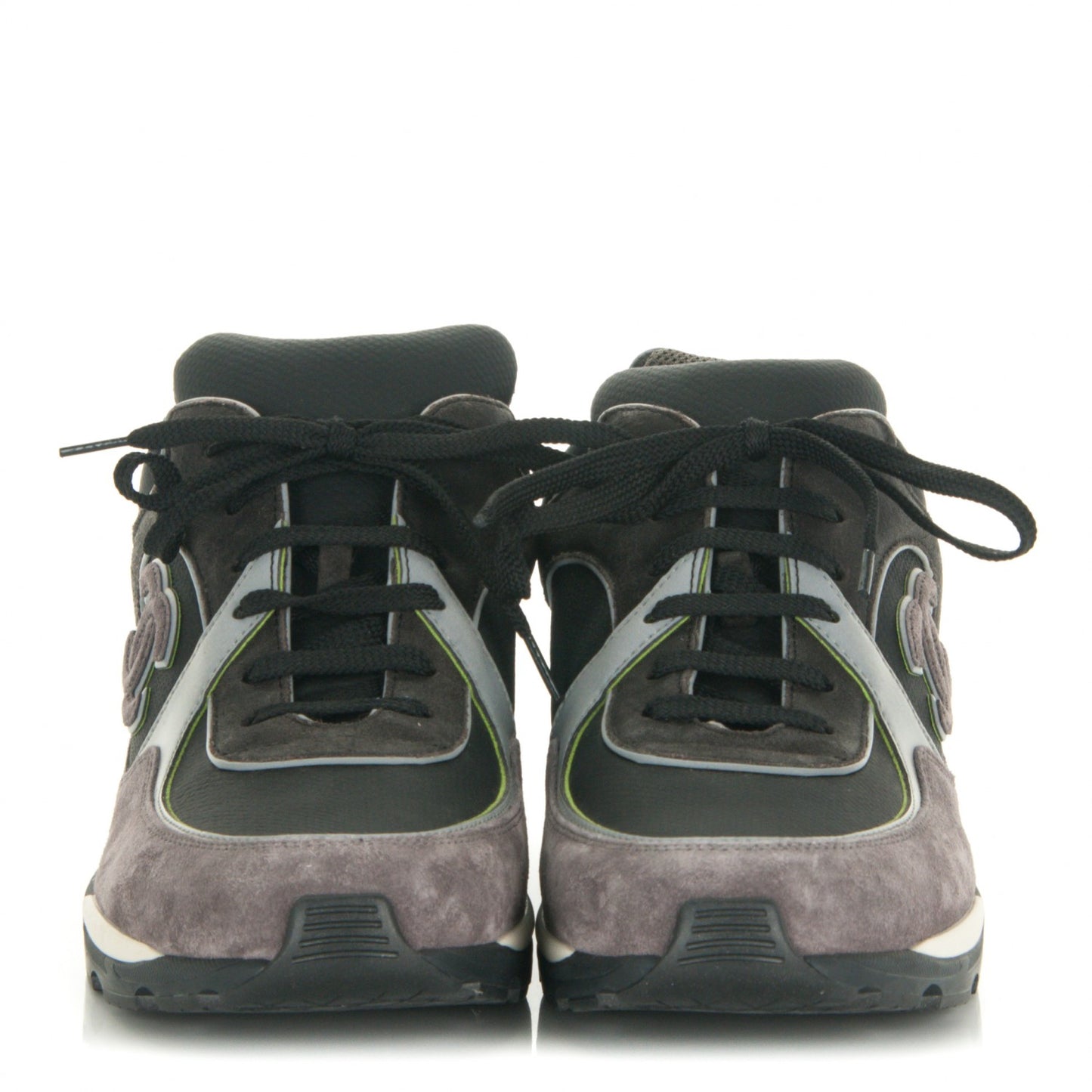 Suede Calfskin CC Sneakers 40 Black Gray