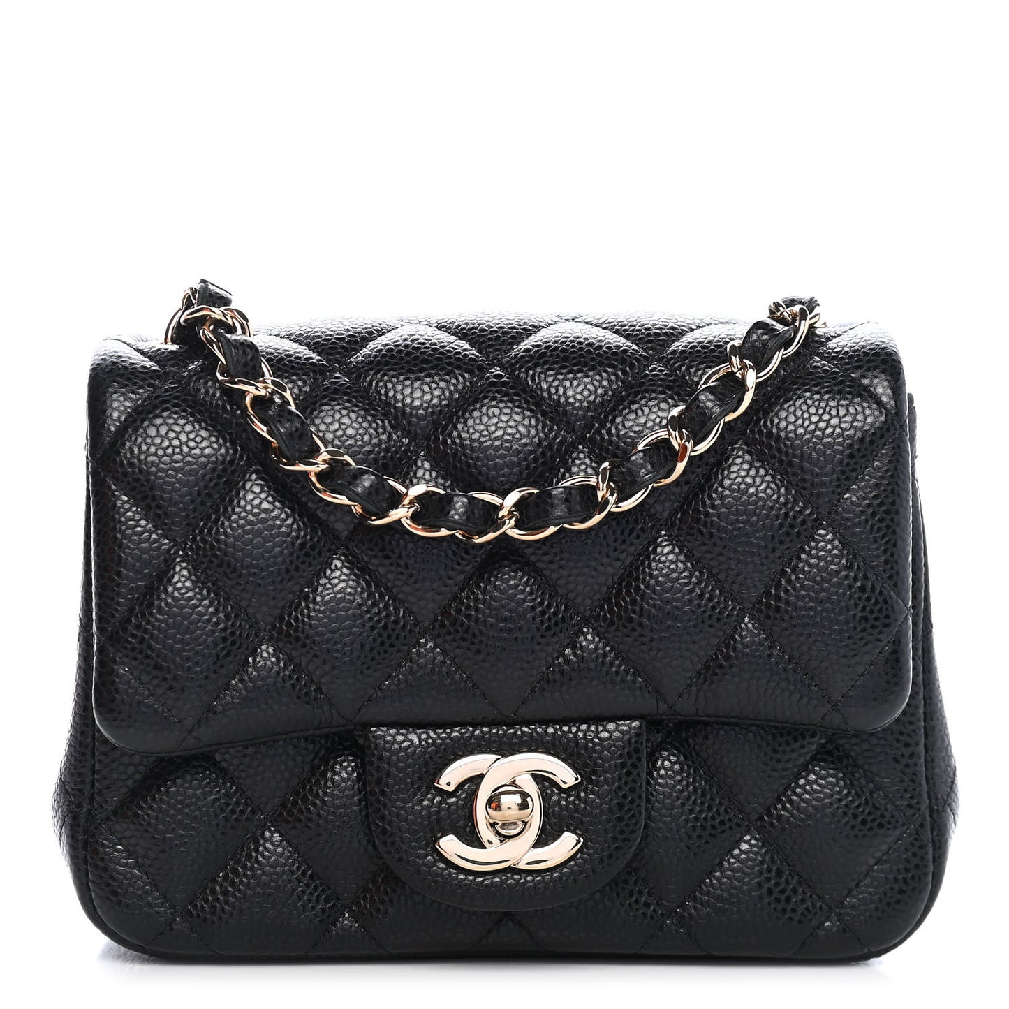 Caviar Quilted Mini Square Flap Black