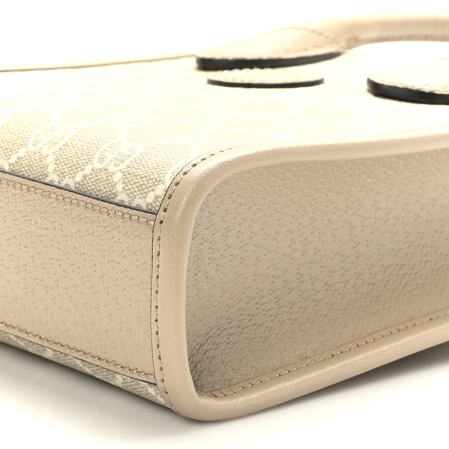 Gucci GG Supreme Monogram Textured Dollar Calfskin Mini Retro Interlocking G Tote Bag Beige Mystic White Oatmeal 8 of 8