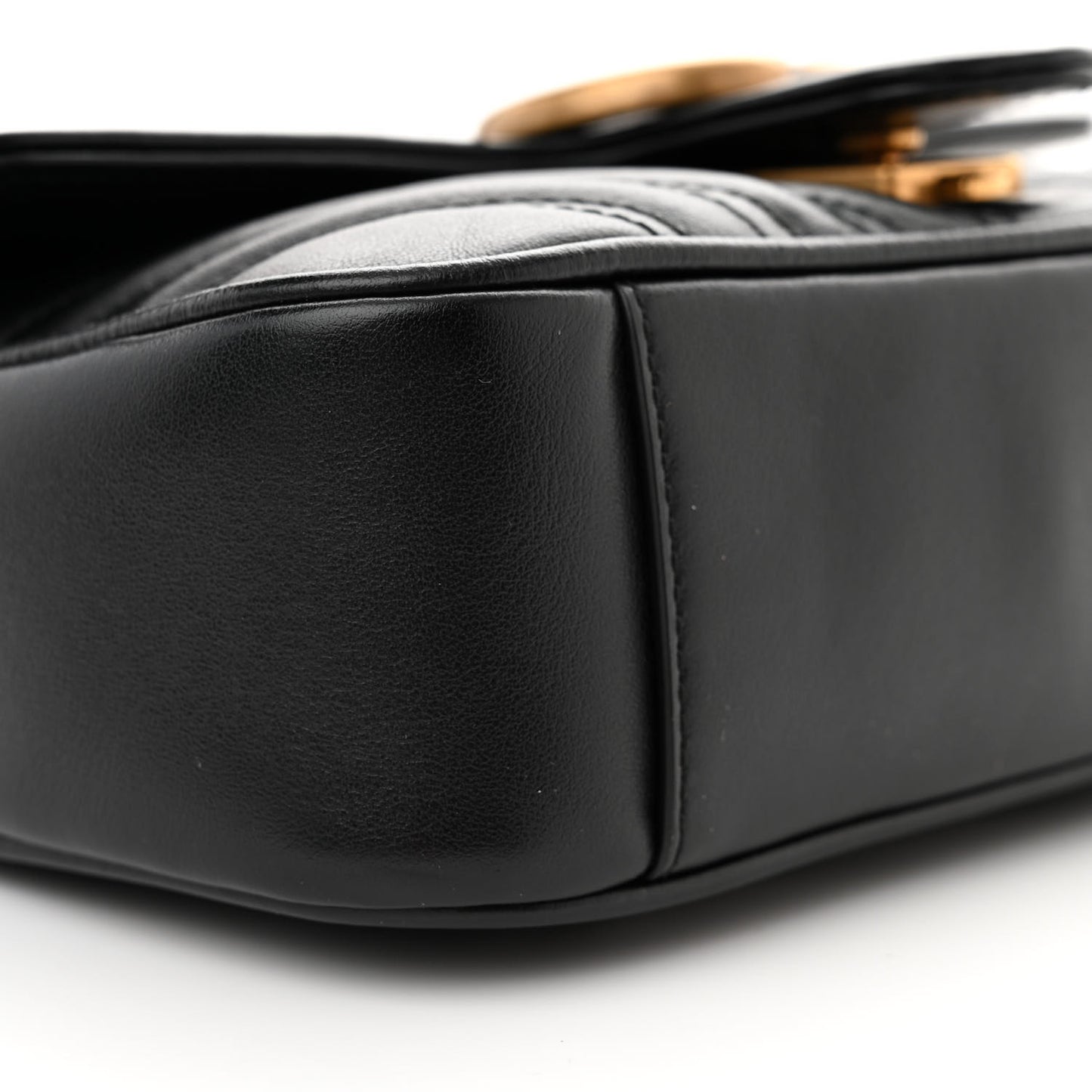 Calfskin Matelasse Mini GG Marmont Shoulder Bag Black