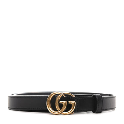 Gucci Calfskin Double G 20mm Belt 85 34 Black 1 of 5