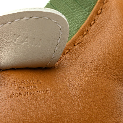 Hermes Milo Lambskin Grigri Rodeo Horse Bag Charm PM Sesame Vert Criquet Craie 3 of 4