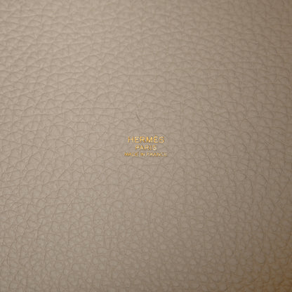 Hermes Taurillon Clemence Picotin Lock 22 MM Beton 6 of 10