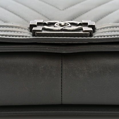 Chanel Lambskin Chevron Quilted Medium Boy Flap Grey 13 of 13