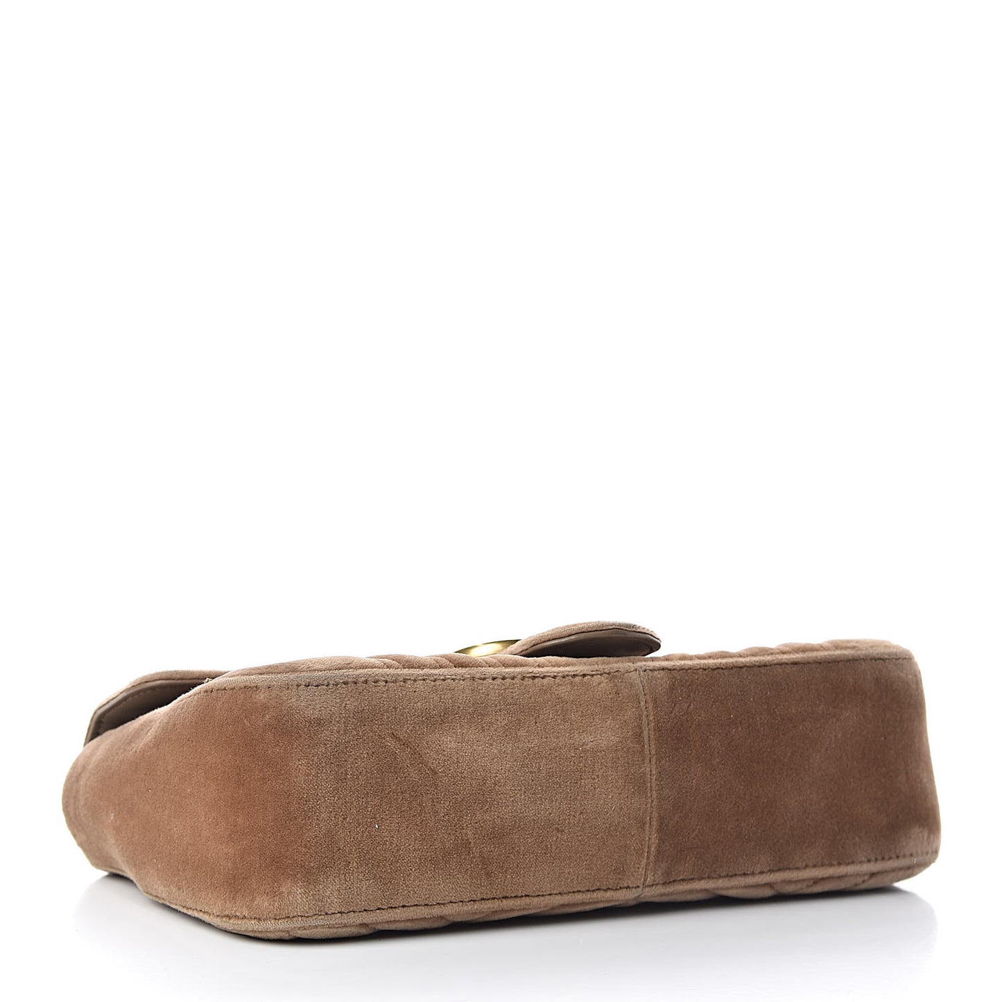 Velvet Matelasse Small GG Marmont Shoulder Bag Taupe