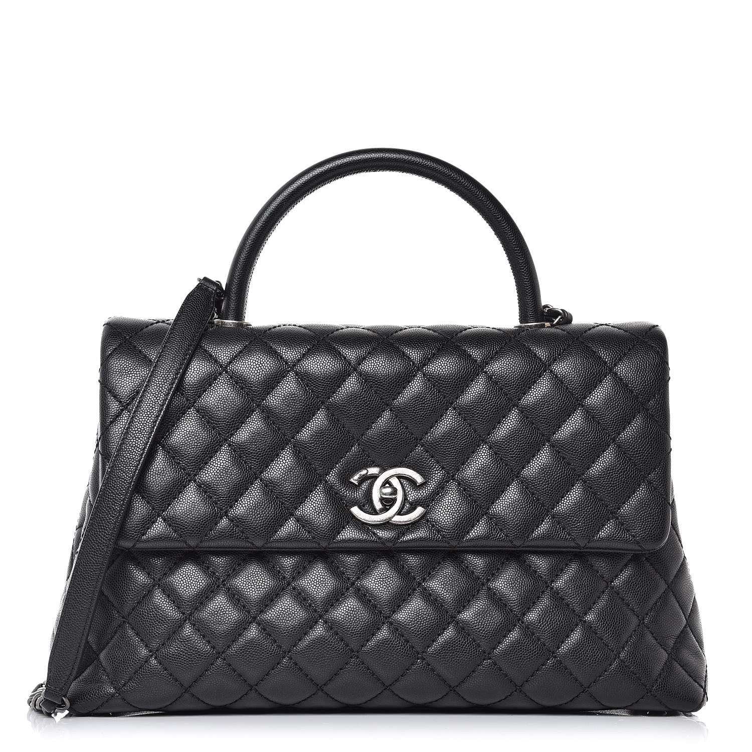 Chanel Caviar Quilted Medium Coco Handle Flap Black 1 of 9