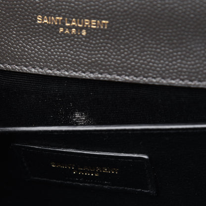 Saint Laurent Grain De Poudre Textured Mixed Matelasse Medium Triquilt Monogram Satchel Earth 5 of 7