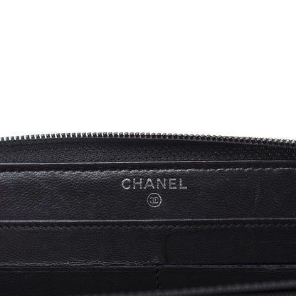 Chanel Lambskin Quilted Boy Zip Around Wallet Black 6 of 10