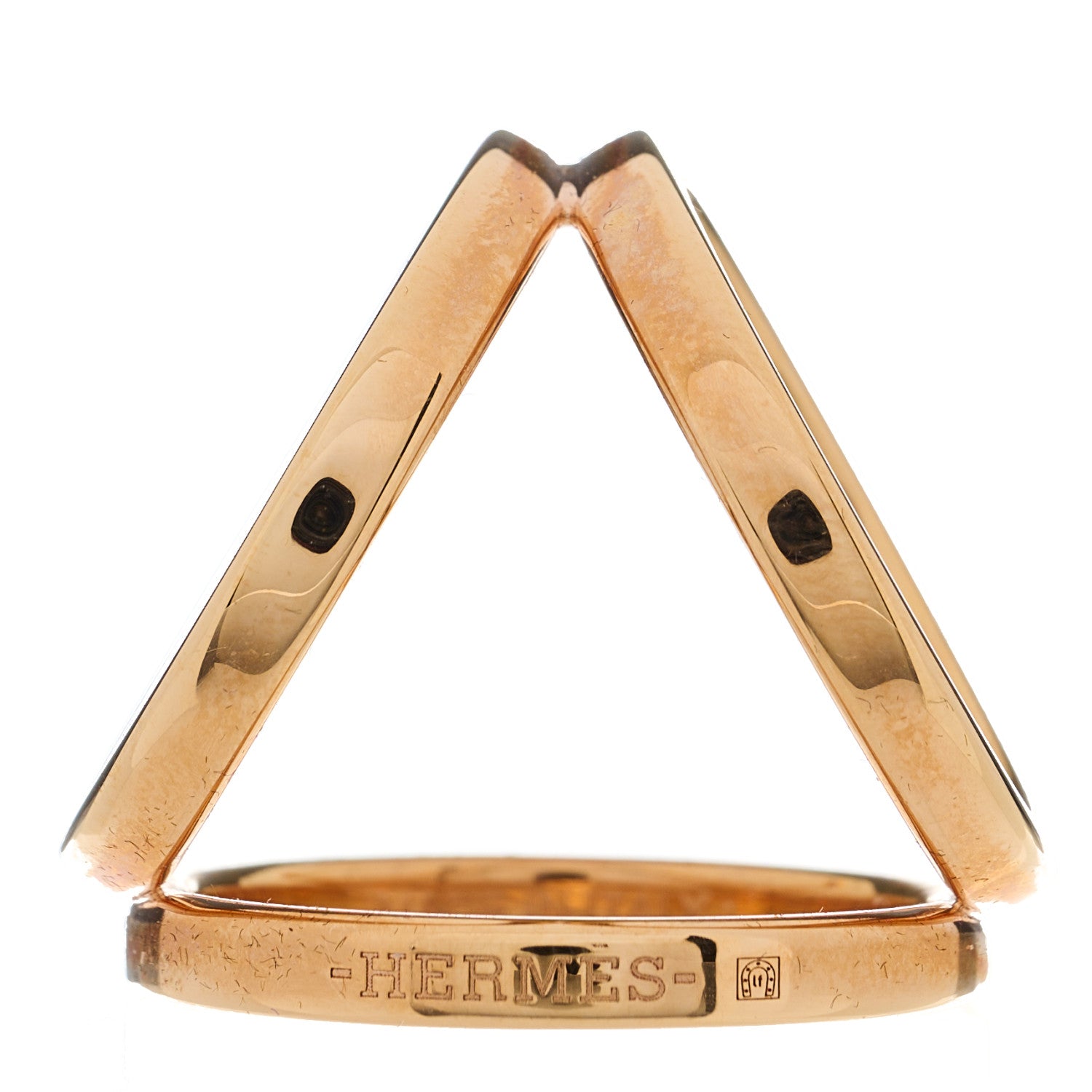 Hermes Permabrass Gold Plated Trio Scarf Ring 1 of 5