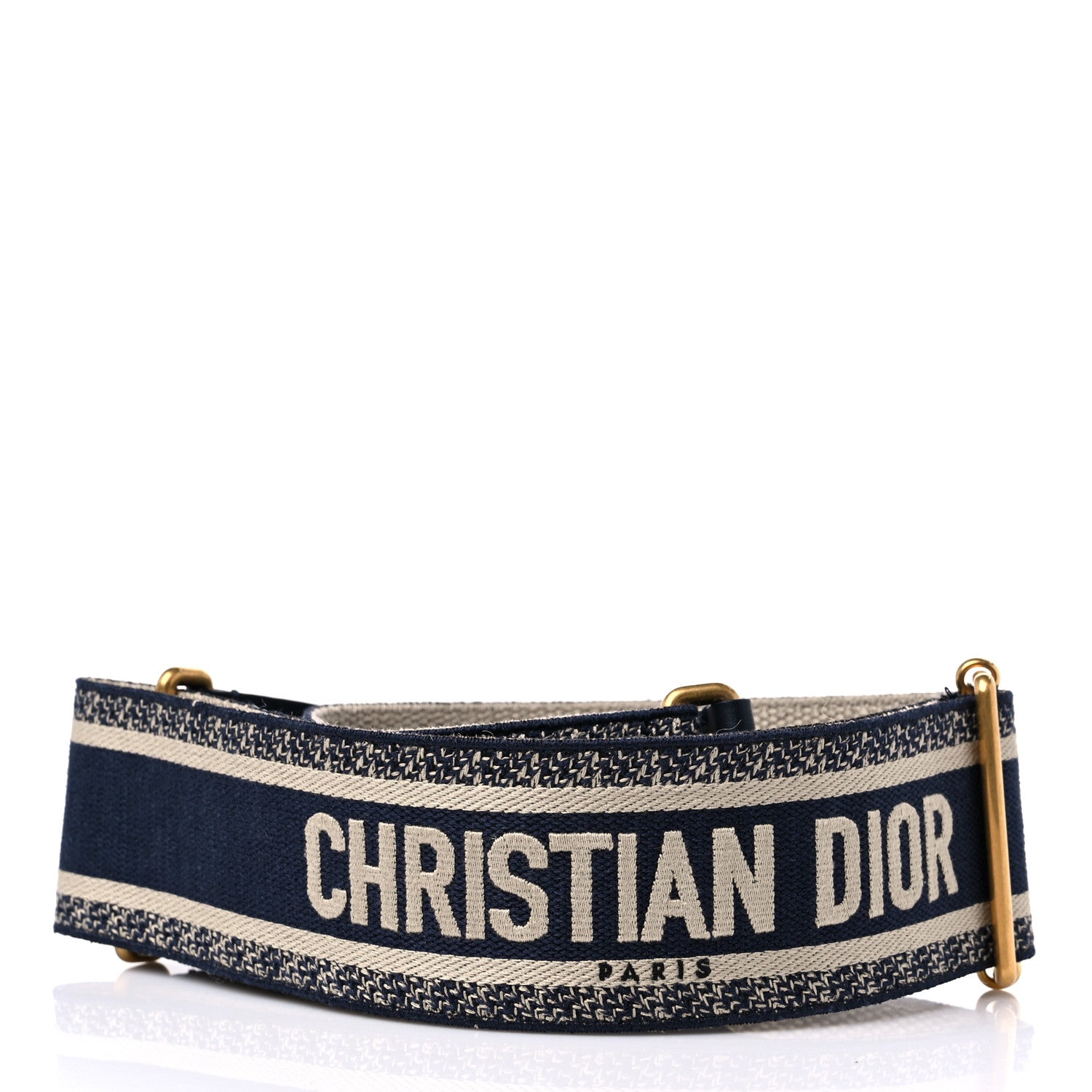 Christian Dior Canvas Embroidered Shoulder Strap Blue 2 of 6