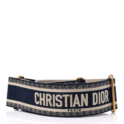 Christian Dior Canvas Embroidered Shoulder Strap Blue 2 of 6