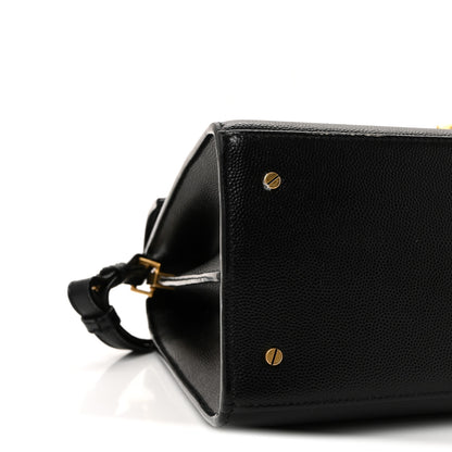 Saint Laurent Grain de Poudre Medium Classic Monogram Cassandra Top Handle Black Rouge Legion 8 of 9