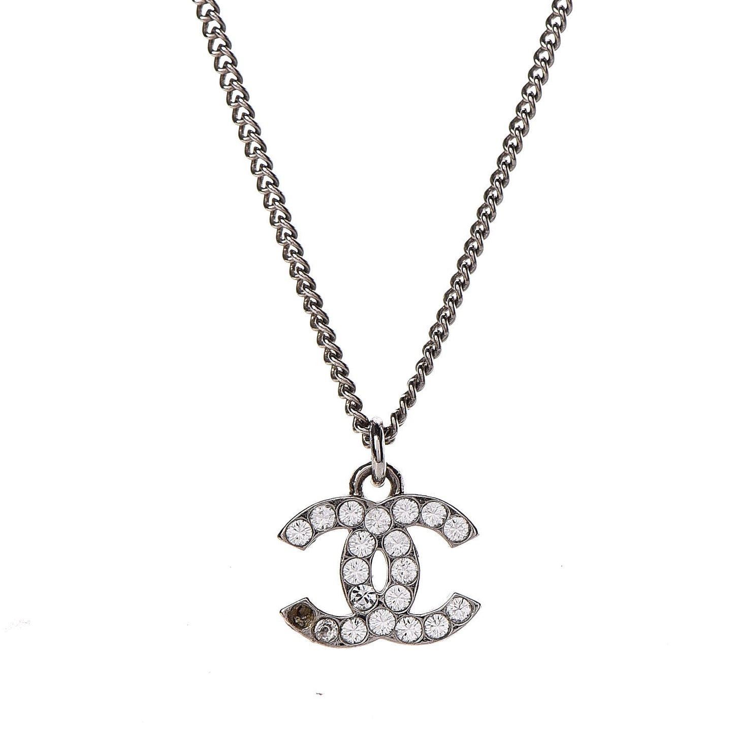 Crystal Timeless CC Necklace Silver