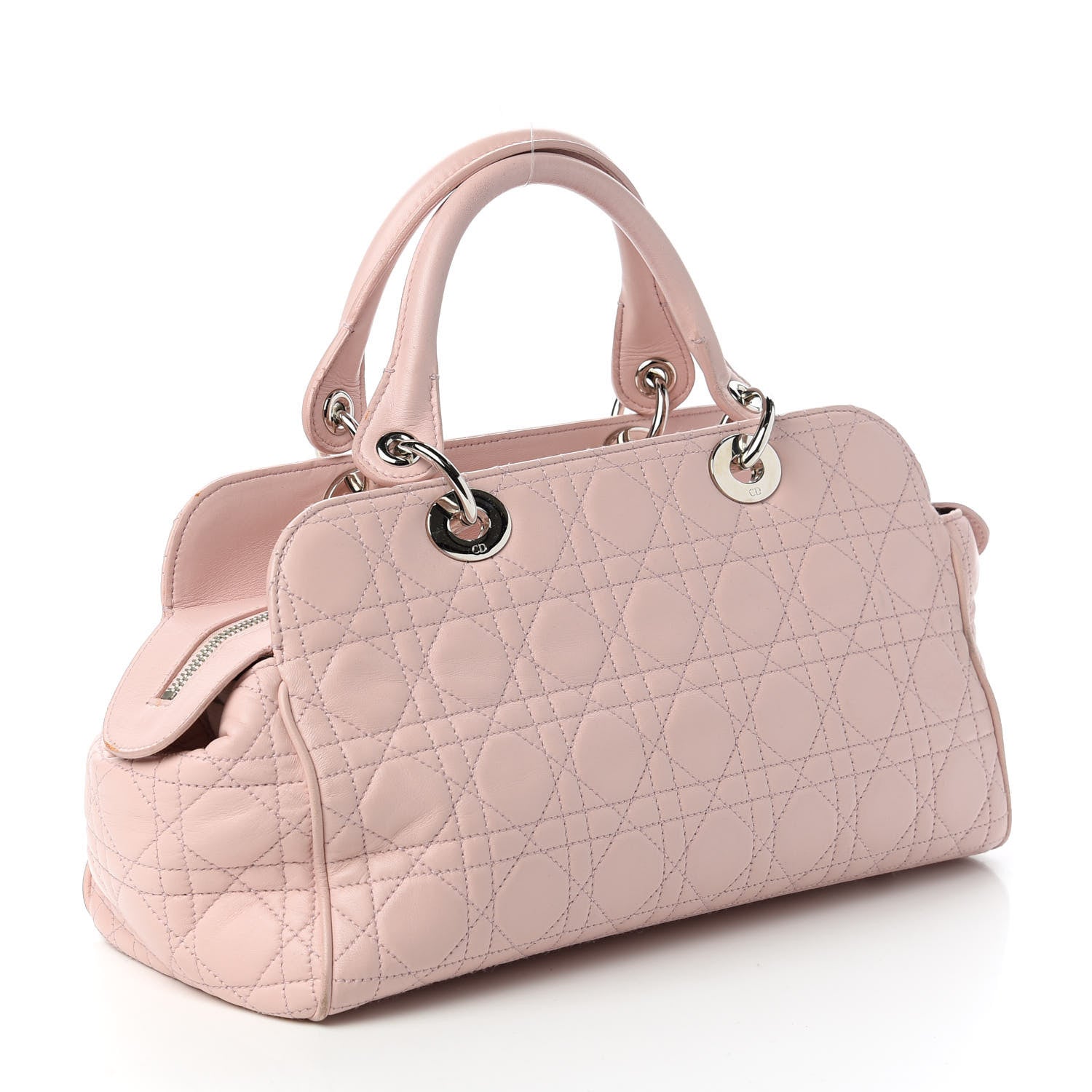Christian Dior Lambskin Cannage Soft Lady Dior Satchel Light Pink 3 of 10
