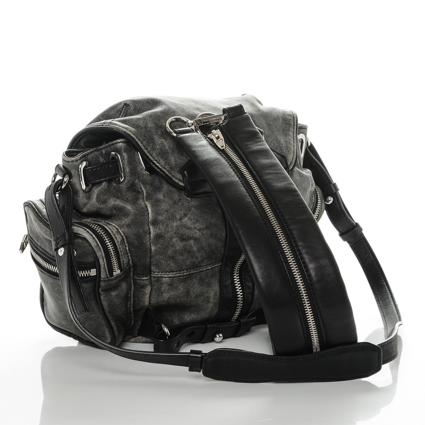 Calfskin Mini Marti Backpack Washed Grey