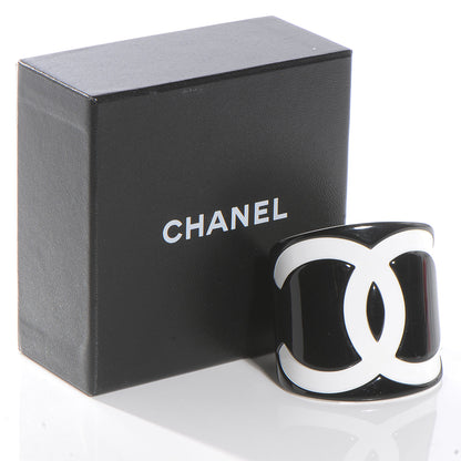 Chanel Resin CC Cuff Black White 6 of 6