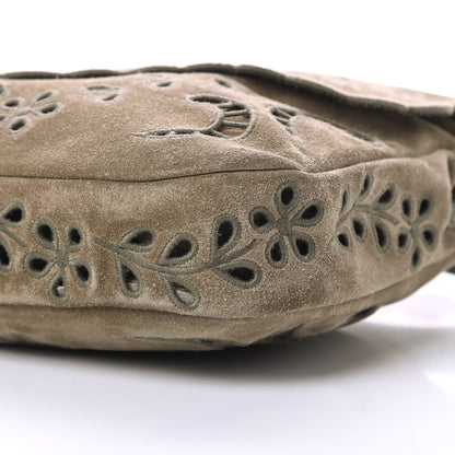 Chanel Suede Embroidered Flap Khaki 10 of 11