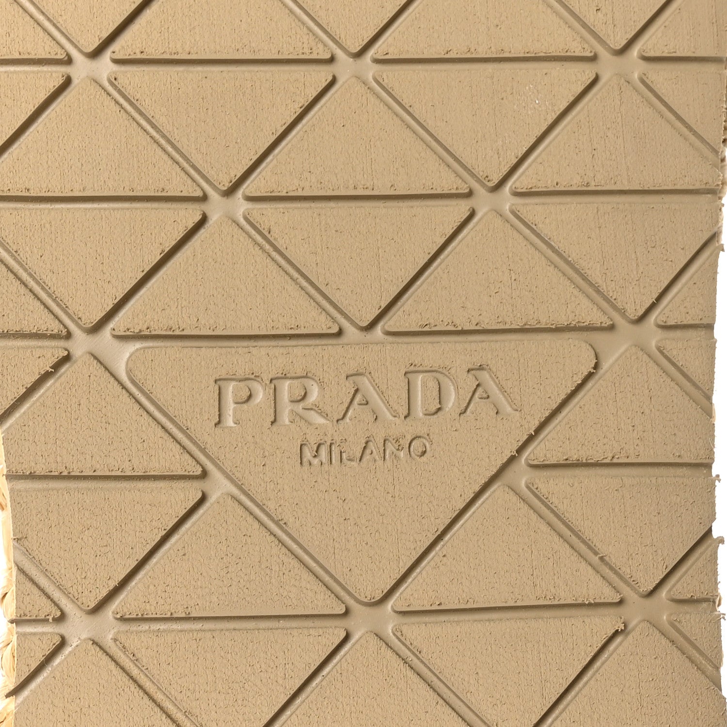 Prada Raffia Metal Triangle Logo Woven Flatform 35mm Slide Sandals 40 Naturale 9 of 9