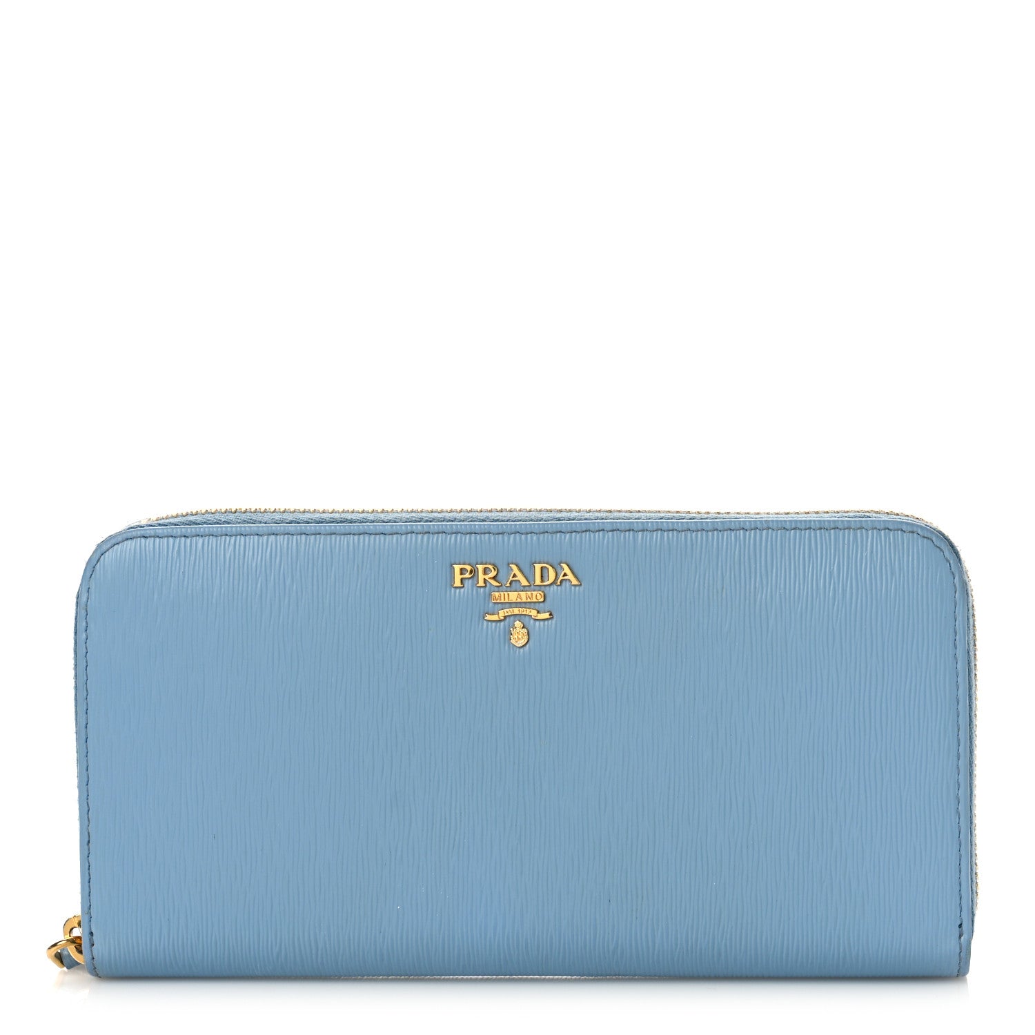 Prada Vitello Move Bi-Color Zip Around Wallet Astrale Bluette 1 of 8