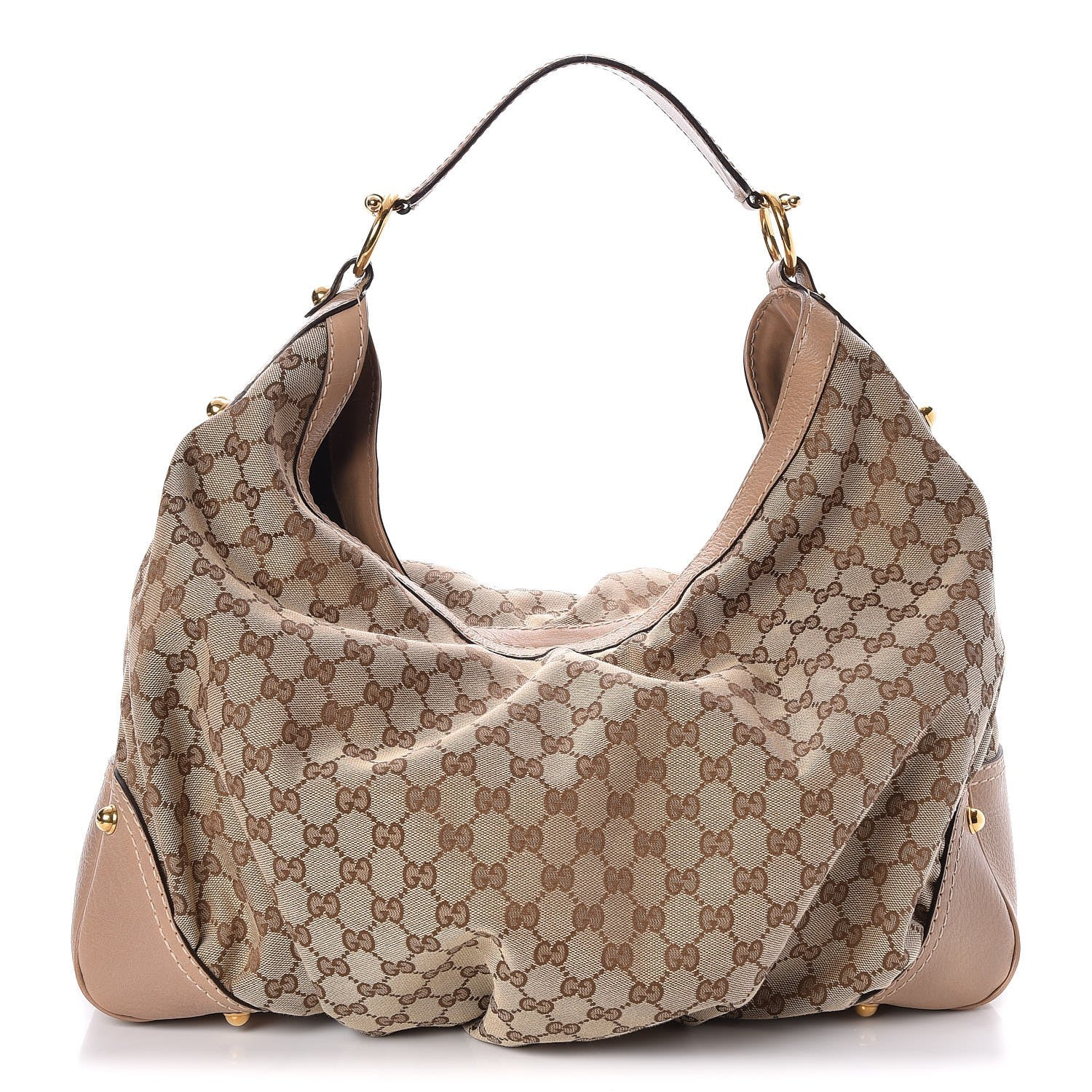 Gucci Monogram Large Jockey Hobo Beige 1 of 7