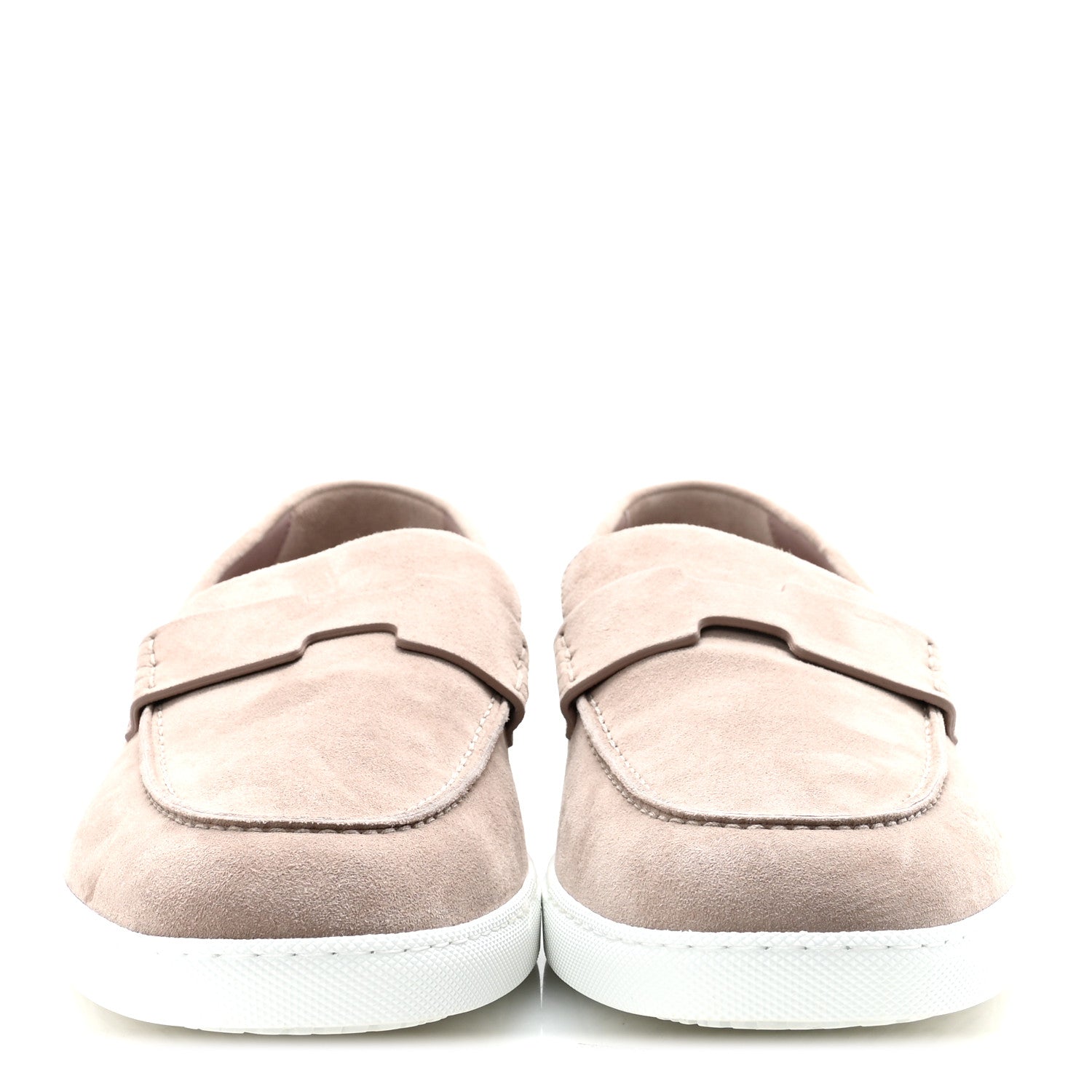 Hermes Suede Goatskin Mens Job Loafers 45 44 Rose Pale 3 of 10